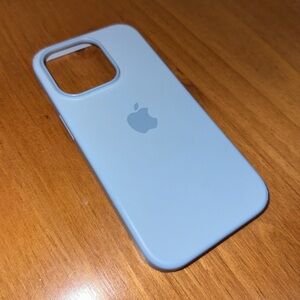iPhone 14 Pro Apple MagSafe Silicone Case in light blue